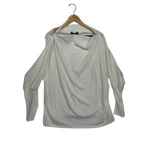 Gibsonlook Boat Neck White Long Sleeve Top Medium NWOT